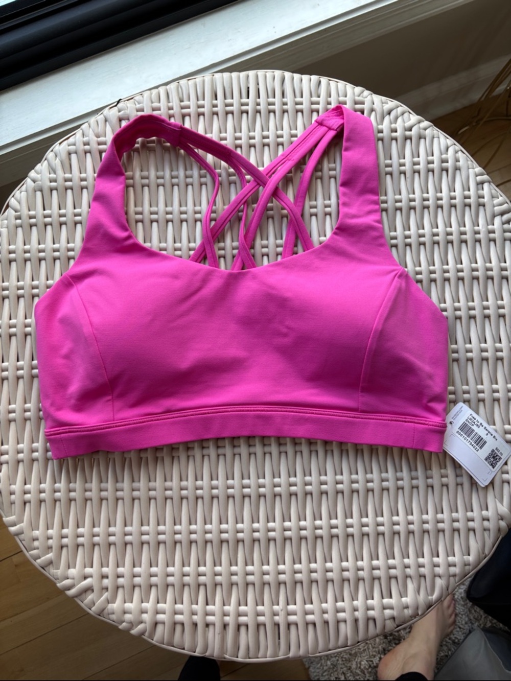 Free to Be Serene Hot Pink Strappy Sports Bra